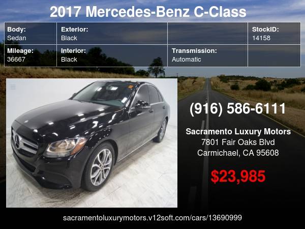 2017 Mercedes-Benz C-Class C 300 36K MILES C300 LOADED WARRANTY with... for sale in Carmichael, CA – photo 23