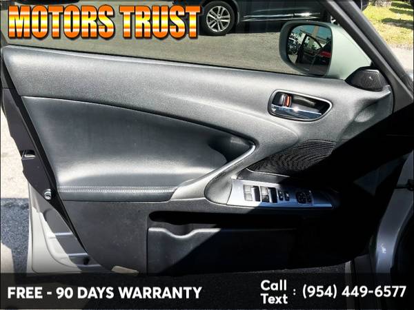2011 Lexus IS 250 4dr Sport Sdn Auto RWD 90 Days Car Warranty for sale in Miami, FL – photo 12