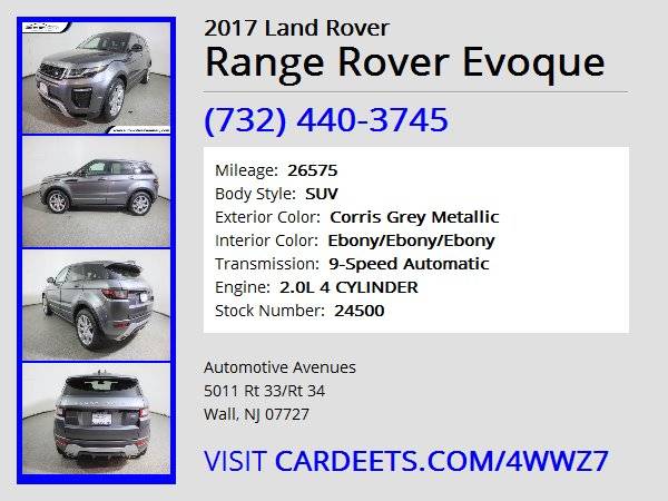 2017 Land Rover Range Rover Evoque, Corris Grey Metallic - cars &... for sale in Wall, NJ – photo 22
