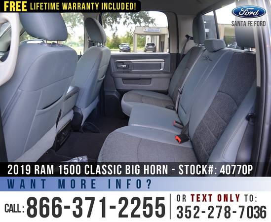 *** 2019 RAM 1500 CLASSIC BIG HORN *** Touchscreen, Bedliner -... for sale in Alachua, FL – photo 17