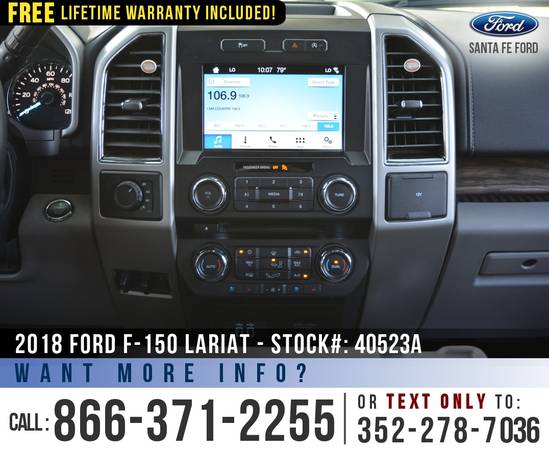 2018 Ford F150 Lariat 4WD *** Leather Seats, SYNC, Touchscreen *** -... for sale in Alachua, FL – photo 12