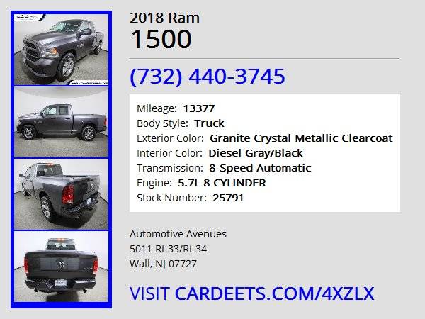 2018 Ram 1500, Granite Crystal Metallic Clearcoat - cars & trucks -... for sale in Wall, NJ – photo 22
