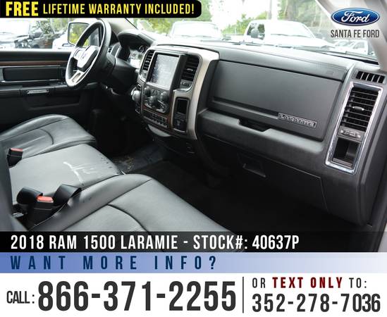 2018 RAM 1500 LARAMIE 4WD *** Bluetooth, Leather Seats, Bedliner ***... for sale in Alachua, FL – photo 17