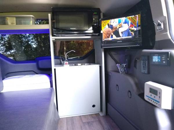 Mini-T Camper Van 2019 (black) Garageable Microwave solar wifi for sale in Lake Crystal, GA – photo 2