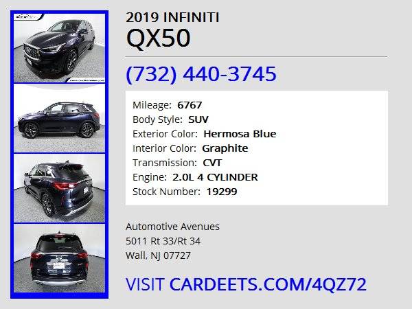 2019 INFINITI QX50, Hermosa Blue for sale in Wall, NJ – photo 22