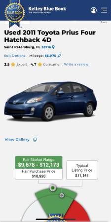 2011 Toyota Prius 4 No Accidents 86k mi NO DEALER FEES! - cars & for sale in SAINT PETERSBURG, FL – photo 10