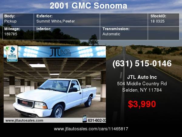 2001 GMC Sonoma Reg Cab 108" WB SL Financing Available! for sale in Selden, NY – photo 24