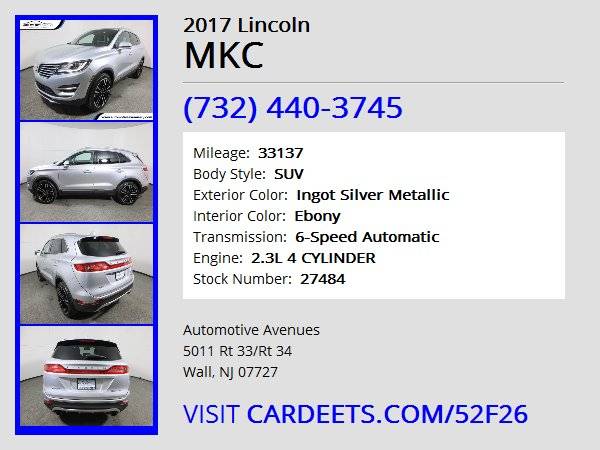 2017 Lincoln MKC, Ingot Silver Metallic - - by dealer for sale in Wall, NJ – photo 22