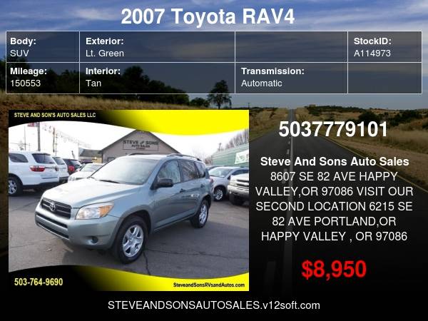 2007 Toyota RAV4 Base 4dr SUV 4WD I4 - - by dealer for sale in Happy valley, OR – photo 22