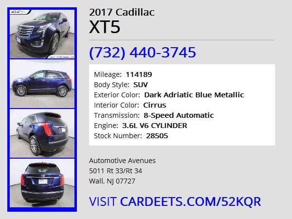 2017 Cadillac XT5, Dark Adriatic Blue Metallic - - by for sale in Wall, NJ – photo 22