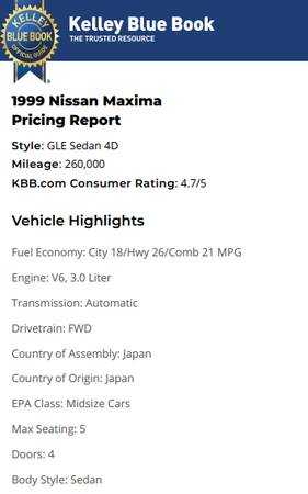 Nissan Maxima 1999 for sale in Hoodsport, WA – photo 8