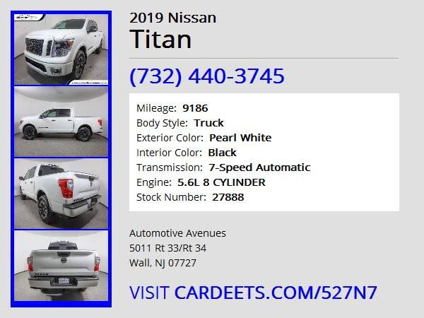 2019 Nissan Titan, Pearl White - - by dealer - vehicle for sale in Wall, NJ – photo 22