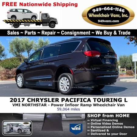 2017 Chrysler Pacifica Touring Plus Wheelchair Van VMI Northstar - -... for sale in LAGUNA HILLS, UT – photo 10