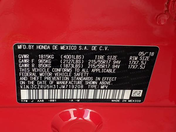 2018 Honda HR-V LX SKU: JM719208 Wagon - - by dealer for sale in Las Vegas, NV – photo 24