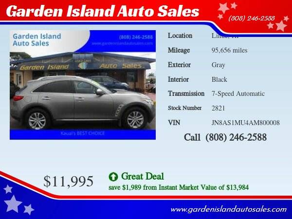 2010 INFINITI FX35 New OFF ISLAND Arrival One Owner SALE TODAY!@@@ -... for sale in Lihue, HI – photo 3