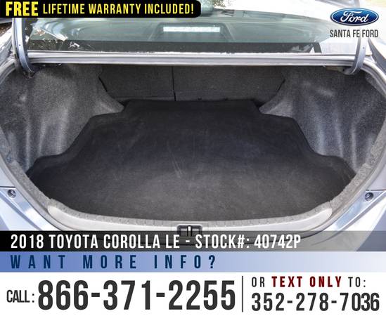 *** 2018 Toyota Corolla LE *** Touchscreen - Camera - Bluetooth -... for sale in Alachua, GA – photo 18