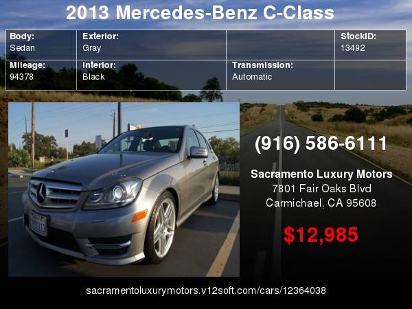 2013 Mercedes-Benz C-Class C 250 low miles C250 LOADED WARRANTY * NO... for sale in Carmichael, CA – photo 21