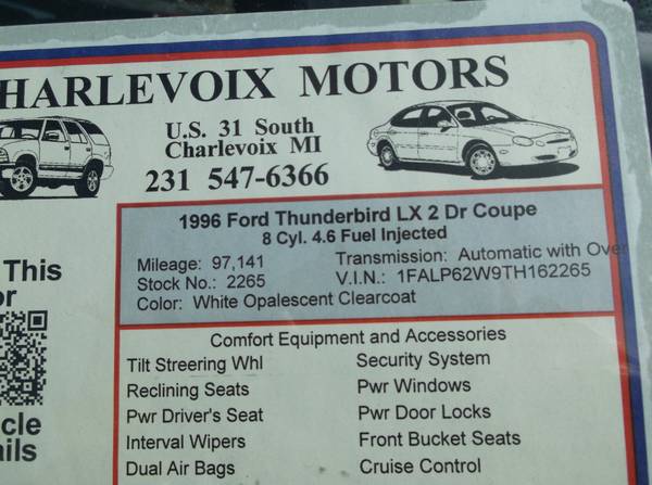 1996 Ford Thunderbird LX for sale in Charlevoix, MI – photo 13