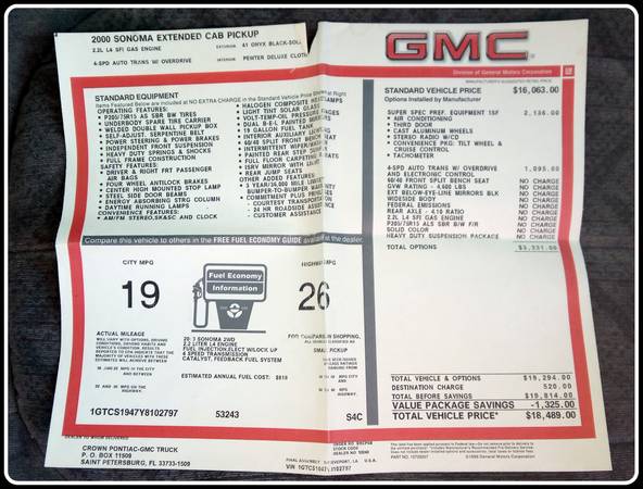 GMC Sonoma (S10) - Low Miles - Clean - cars & trucks - by dealer -... for sale in Madison, NC – photo 18