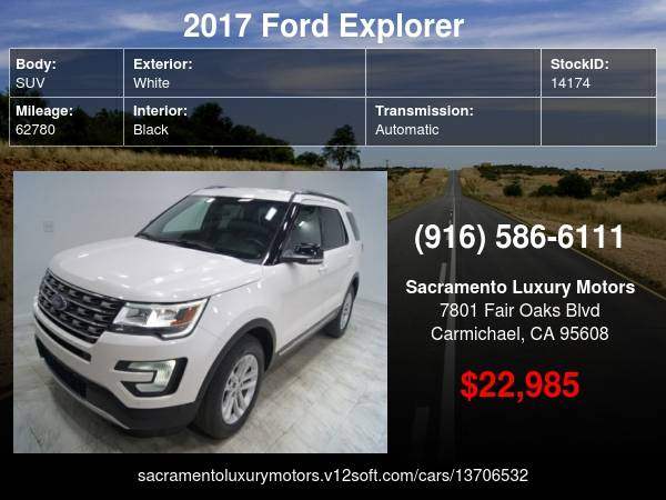 2017 Ford Explorer XLT LOADED LOW MILES WARRANTY with - cars &... for sale in Carmichael, CA – photo 22