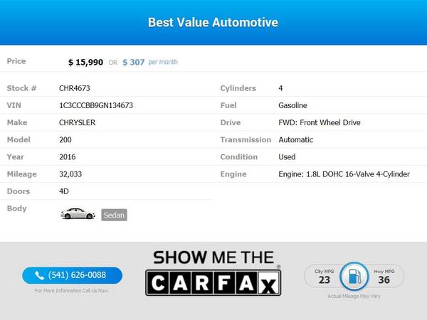 2016 Chrysler 200 S FOR ONLY $307/mo! - cars & trucks - by dealer -... for sale in Eugene, OR – photo 2