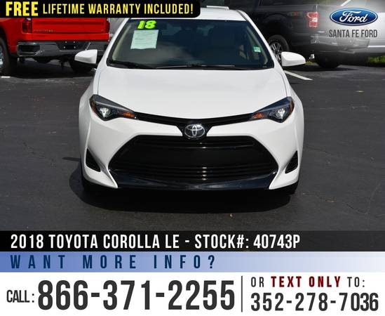 ‘18 Toyota Corolla LE *** Touchscreen, Cruise Control, Bluetooth ***... for sale in Alachua, FL – photo 2