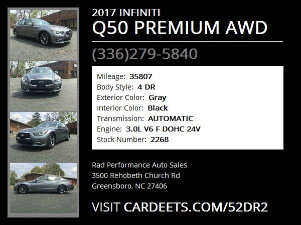 2017 INFINITI Q50 PREMIUM AWD - - by dealer - vehicle for sale in Greensboro, NC – photo 22