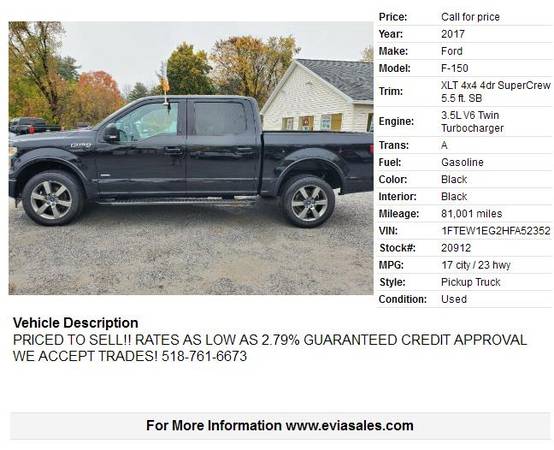 17 F-150..SUPERCREW..4WD..GUARANTEED CREDIT APPROVAL - cars & trucks... for sale in Glens Falls, NY – photo 2