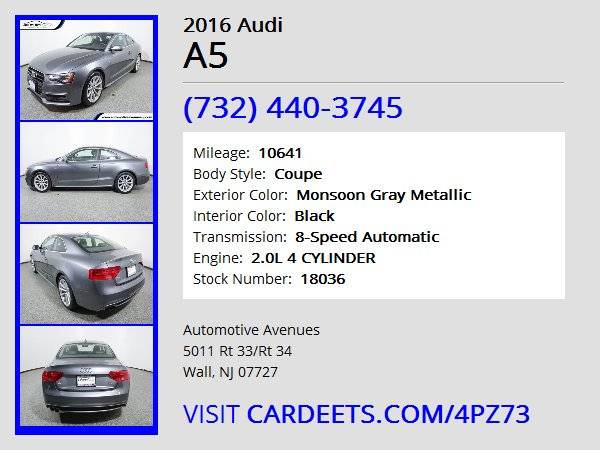 2016 Audi A5, Monsoon Gray Metallic for sale in Wall, NJ – photo 22