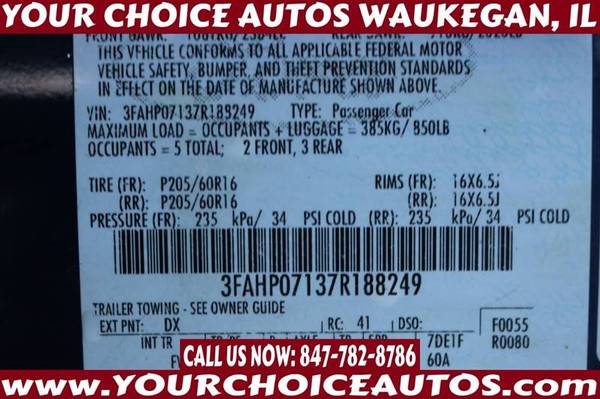2007 *FORD**FUSION SE*CD KEYLESS ENTRY ALLOY GOOD TIRES 188249 for sale in WAUKEGAN, IL – photo 17