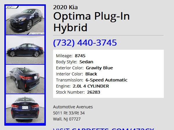2020 Kia Optima Plug-In Hybrid, Gravity Blue - cars & trucks - by... for sale in Wall, NJ – photo 22