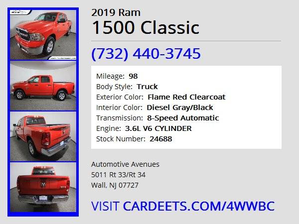 2019 Ram 1500 Classic, Flame Red Clearcoat - cars & trucks - by... for sale in Wall, NJ – photo 22