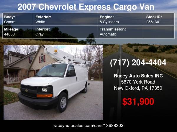 2007 Chevrolet Express Cargo Van RWD 3500 135 - cars & trucks - by... for sale in New Oxford, SC – photo 24