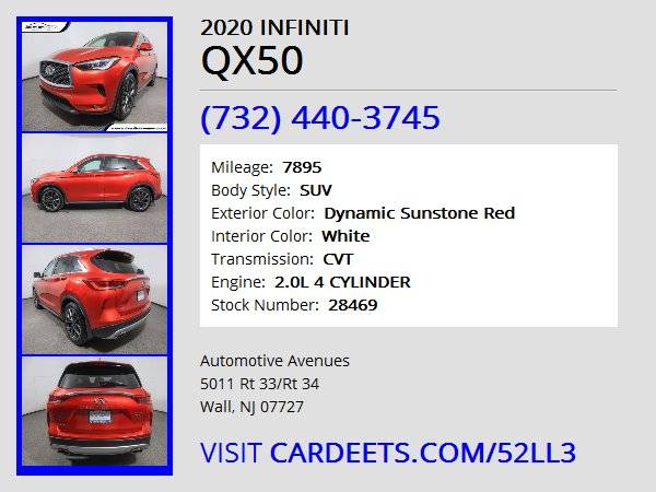 2020 INFINITI QX50, Dynamic Sunstone Red - - by dealer for sale in Wall, NJ – photo 22