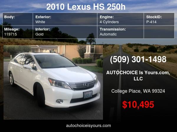 2010 Lexus HS 250h - - by dealer - vehicle automotive for sale in College Place, OR