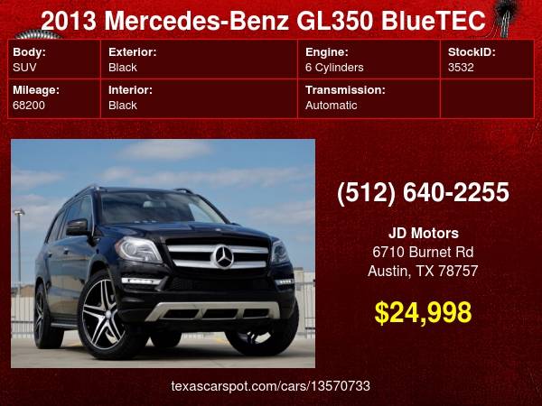 2013 Mercedes GL350 GL 350 BlueTEC *(( Turbo Diesel * 3rd Row ))* -... for sale in Austin, TX – photo 24