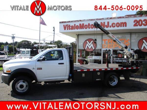 2011 RAM 5500 12 FLAT BED** CRANE TRUCK ** DIESEL 4X4 - cars &... for sale in South Amboy, NY