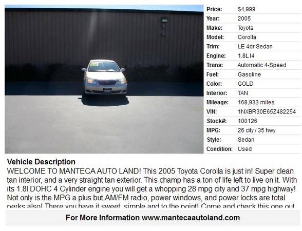 2000 TOYOTA CAMRY LE for sale in Manteca, CA – photo 20
