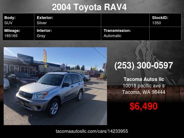 2004 Toyota RAV4 Base AWD 4dr SUV - - by dealer for sale in Tacoma, WA – photo 20