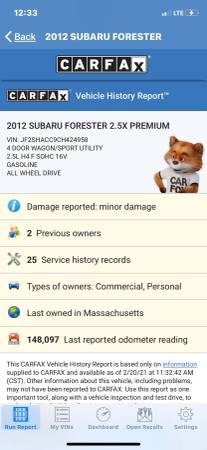 2012 SUBARU FORESTER PREMIUM SUV AWD DLR SERVICED w/25 RECDS for sale in Stratford, CT – photo 3