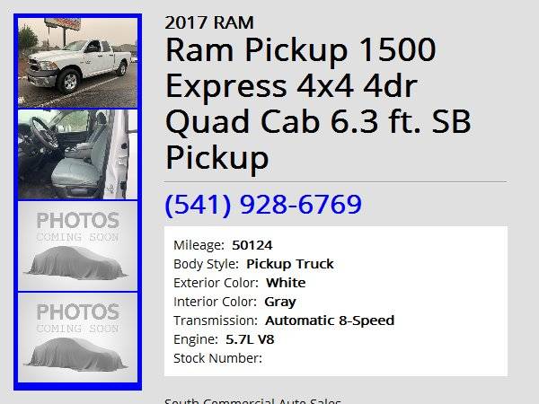 2017 RAM Ram Pickup 1500 Express 4x4 Quad Cab SB - cars & trucks -... for sale in Albany, OR – photo 3