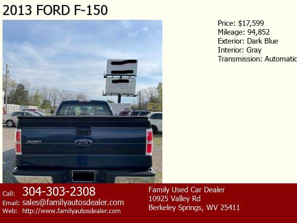 2013 FORD F-150 Dark Blue - - by dealer - vehicle for sale in BERKELEY SPRINGS, WV – photo 5