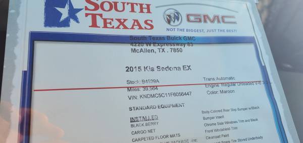 2015 KIA SEDONA EX for sale in McAllen, TX – photo 16