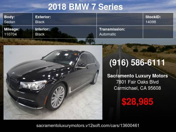 2018 BMW 7 Series 740i LOADED 750I 750LI WARRANTY BLACK FIRDAY... for sale in Carmichael, CA – photo 24