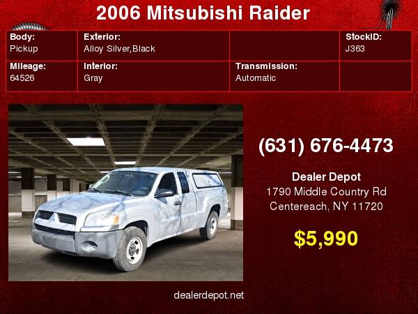 2006 Mitsubishi Raider Ext Cab V6 Auto LS for sale in Centereach, NY