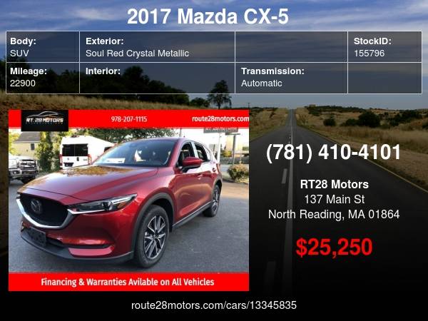 2017 MAZDA CX-5 GRAND TOURING Financing Available For All! - cars &... for sale in North reading , MA – photo 24