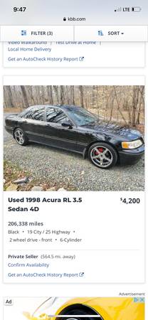 1998 Acura RL W/76K Miles, Private Owner, Very Reliable, Clean for sale in Brooklyn, NY – photo 11