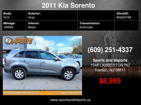 2011 Kia Sorento 2WD 4dr I4 LX - cars & trucks - by dealer - vehicle... for sale in Trenton, NJ – photo 2