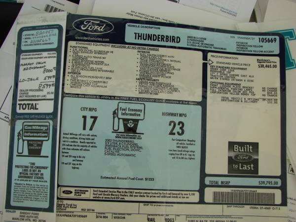 Thunderbird 2002 19000mi Pristine for sale in Wilmington, NC – photo 9