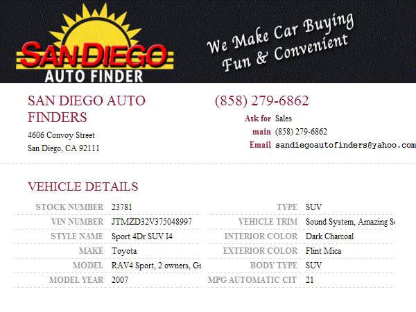 2007 Toyota RAV4 Sport SKU: 23781 Toyota RAV4 Sport SUV - cars & for sale in San Diego, CA – photo 24
